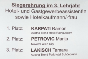 Auszeichnung Austria Trend Hotels Lehrlinge